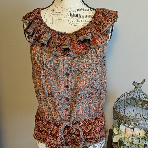 Lauren Ralph Lauren Printed Boho Top - Picture 1 of 3